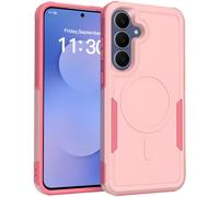 Dionsibei Conçue pour Samsung Galaxy S25 FE - 2 en 1 de qualité militaire - Résistante aux chocs - Coque de protection pour Galaxy S25 FE (rose)