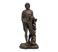 Dionysos Statue de dieu grec du vin et du théâtre - Sculpture faite à la main en marbre coulé, finition bronze, décoration mythologie grecque, fabriquée en Grèce, 17 cm