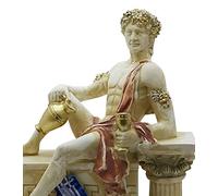 Dionysus Bacchus Statue de Dieu grec du vin en pierre moulée