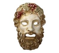 Dionysus Bacchus Tête de Masque Grec en Pierre Moulée Fabriqué en Grèce Fait à la Main