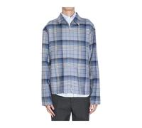 Dior - Chemise zippée à carreaux - Homme - Chemises - Bleu - Taille: S
