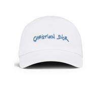 Dior, Homme, Accessoires, Blanc, Taille: XL Casquette en Coton Signature Broderie Bleue