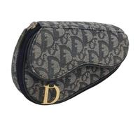 Dior Vintage - Pochette Trotter en toile Pre-owned - Femme - Pre-owned - Bleu - Taille: ONE Size