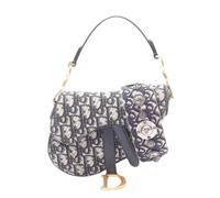 Dior Vintage - Pre-owned Mini Saddle Bag Oblique Jacquard 2Way - Femme - Pre-owned - Bleu - Taille: ONE Size
