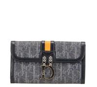 Dior Vintage - Pre-owned Trotter Flight Line Denim Leather Wallet - Femme - Pre-owned - Noir - Taille: ONE Size