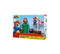 Coffret de 5 figurines MARIOBROS Thème Plaine du Grand Chêne - Mario, Goomba, bombe, drapeau inclus
