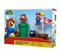 Coffret de 5 figurines MARIOBROS Thème Plaine du Grand Chêne - Mario, Goomba, bombe, drapeau inclus