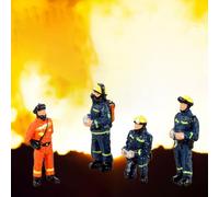 Diorama De Pompiers Pour Enfants, 4 Pièces, Figurines 1:64, Ornements, Accessoires, Jouets-Générique