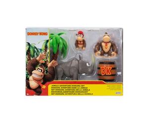 Diorama Donkey Kong Jungle Adventure et Figurines articulées de 6cm