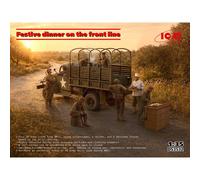 Diorama Festive Dinner On The Front Line Icm Ds3532 1/35. Scène Cuisine De Campa