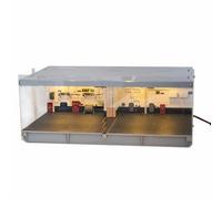 Diorama Nimitz-Class Hangar de porte-avions à l'échelle 1/72, affichage miniature militaire avec éclairage LED blanc chaud, porte de hangar mobile, collection de scènes réalistes pour les amateurs