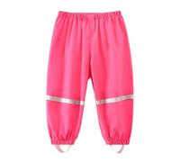 Diorshark Pantalon de Pluie Imperméable Enfant Pantalon de Boue Rose Rouge Léger Respirant Séchage Rapide Coupe-Vent Réfléchissant Non Doublé Surpantalon Cyclisme Extérieure pour Fille Âge 6-7 Ans
