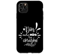 Dios Mira Tu Corazon, Believer Faith God Cross Quotes Coque pour iPhone 11 Pro Max