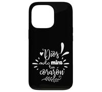 Dios Mira Tu Corazon, Believer Faith God Cross Quotes Coque pour iPhone 13 Pro