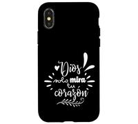 Dios Mira Tu Corazon, Believer Faith God Cross Quotes Coque pour iPhone X/XS