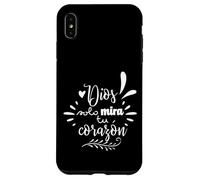 Dios Mira Tu Corazon, Believer Faith God Cross Quotes Coque pour iPhone XS Max
