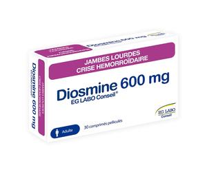 DIOSMINE EG LABO CONSEIL 600 mg pour jambes lourdes et crises hémorroïdaire - Boîte 30 comprimés Comprimé(S) pc(s)