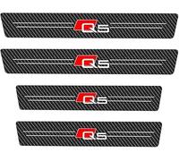 DIOTTI 4 Pièces Protection Seuil Porte Voiture, pour Audi Q2 Q3 Q5 Q7 Q8, Fibre Carbone Couverture Pédale Protection Threshold Barre Plinthes,46