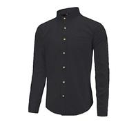Dioufond Chemise à col bandé en coton Oxford à col mandarin pour homme - - Taille XL