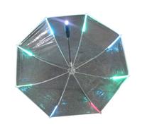 diowewea Créatif coloré Flash lumière LED coupe-vent soleil pluie nuit Protection parapluie (changeant de couleur) Transparent
