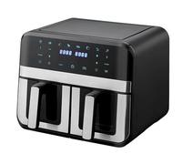 diowewea Friteuses à air, friteuses air chaud double zone avec fenêtre de visualisation, capacité 9 L, 2 tiroirs, écran tactile, friteuse saine sans huile et cuisson faible en UE