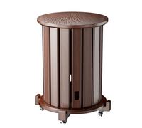 diowewea Tabouret empilable, Lot 4 chaises Bois, Cuisine Bas encastrable, roulettes Frein，Marron