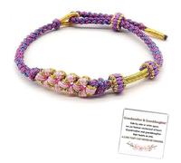 DIOWUS Bracelet tressé à la main réglable avec nœud cerise « To My Granddaughter A Link That Can Never Be Undone » pour femme, cadeau d'anniversaire, 8, Pierre précieuse Tissu Pierre précieuse, Pas de