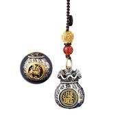 DIOWUS Sac douze zodiaque Dieu de la richesse pour homme et femme, porte-clés Feng Shui chinois fait à la main, rotatif, porte-bonheur, prospérité, fortune, double face, bijou de bénédiction (chèvre)