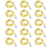 Dioxide Guirlande Lumineuse à piles Lot de 15, Mini Guirlande LED 2M 20 LED étanche Petite Guirlande Lumineuse pour Mariage, Noël, Chambre, Jardin, Cadeaux Décoration (Blanc Chaud)