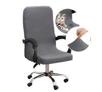 Dioxide Housse de Chaise de Bureau, Housse de Chaise Amovible Élastique, Housse Chaise Bureau à Fermeture Éclair Lavable Universelle Quatre Saisons (sans Chaise) (Grains de Maïs Gris Bleu M)