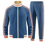 dioxoib Track Suits for Men Set 2 Piece Tracksuits Mens Sweatsuits Sets Jogging Two Piece Outfits Athletic Clothes Jogger Sweat Suits Running Sport leisure Clothing Blue Ai-TZ004-XXL