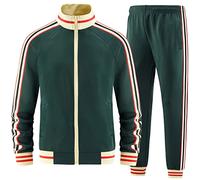 dioxoib Track Suits for Men Set 2 Piece Tracksuits Mens Sweatsuits Sets Jogging Two Piece Outfits Athletic Clothes Jogger Sweat Suits Running Sport leisure Clothing Green Ai-TZ002-S