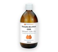 Dioxyde de Chlore - CDS - 3000 ppm - Gaz dissous dans l'eau (sans résidus) - 500 ML - Sans conservateurs ni substances ajoutées - Désinfectant - Qualité supérieure - Ultra Pure