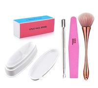 Dip Nail Powder Kit à Français Tremper Avec Plateau de Conteneur de Poudre à Tremper les Brosse à Ongles Lime à Ongles à Ongles Bloc Tampon et Dissolvant de Cuticules
