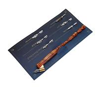 Dip Pen Set Innovative Beautiful English Calligraphy Pen with 6 Nibs for Practicing Gift Giving Resin Wood Metal Brown Cyan 17cm 16.7cm (Brown)