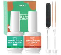 Dip Powder Liquid Set,2 En 1 Dip Powder Base Top Coat Activateur System Essentials Kit Trempage De La Poudre À Ongles Pour Acrylique Ongles Poudre Kits De Manucure