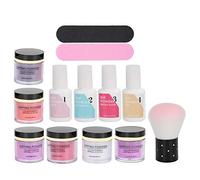 Dip Powder Nail Kit Starter, Pastel Summer Rose Acrylique Trempage Poudre Set Avec Top/Base Coat Activateur Recyclage Plateau Pour Macaron French Manucure Salon(K1213)