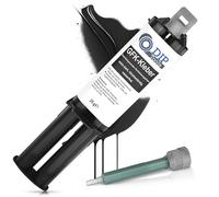 DIP-Tools Colle GFK extra forte, résistante à la chaleur, imperméable | Colle 2 composants pour plastique, bois, pierre, métal avec buses de mélange - Noir (1 x 25 ml)