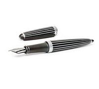 DIPLOMAT Stylo-plume Aero Stripes Black, Stylo-plume avec plume en acier inoxydable M et convertisseur, stylo plume vintage