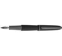 DIPLOMAT - Stylo Plume Acier Aero - Noir - Taille Medium - Sobre & Raffiné - Allure Moderne - Acier Inoxydable - Savoir Faire Traditionnel - Garantie 5 Ans - D40301025