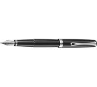 DIPLOMAT - Stylo Plume Acier Excellence A2 - Noir Laqué - Taille Medium - Résistant & Classe - Allure Moderne - Savoir Faire Traditionnel - Garantie 5 Ans - D40202025