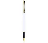 DIPLOMAT - Stylo Plume Acier Traveller - Blanc Doré - Solide et Épuré - Écriture Fine et Confortable - Acier Inoxydable - Savoir Faire Traditionnel - Garantie 5 Ans - D40705025