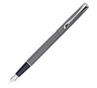 DIPLOMAT - Stylo Plume Acier Traveller - Gris Taupe - Solide et Épuré - Écriture Fine et Confortable - Acier Inoxydable - Savoir Faire Traditionnel - Garantie 5 Ans - D40704025