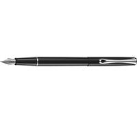 DIPLOMAT - Stylo Plume Acier Traveller - Noir Laqué - Solide et Épuré - Écriture Fine et Confortable - Acier Inoxydable - Savoir Faire Traditionnel - Garantie 5 Ans - D10424935