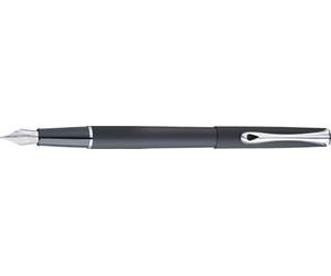 DIPLOMAT - Stylo Plume Acier Traveller - Noir Mat - Solide et Épuré - Écriture Fine et Confortable - Acier Inoxydable - Savoir Faire Traditionnel - Garantie 5 Ans - D20000815