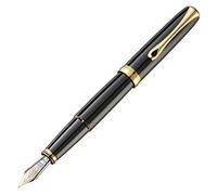 DIPLOMAT - Stylo Plume Or 14 Carats - Excellence A2 - Noir Laqué Doré - Taille Medium - Simple llure Moderne - Savoir Faire Traditionnel - Garantie 5 Ans - D40203015
