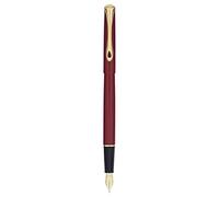 DIPLOMAT Stylo plume Traveller Dark Red plaqué or, épaisseur M
