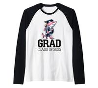 Diplômé de la classe de 2025 pour filles requin drôle remise de diplôme Manche Raglan