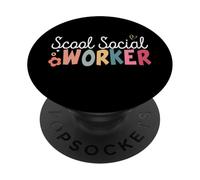 Diplôme de travailleur social rétro de Funny School PopSockets PopGrip Adhésif