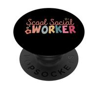 Diplôme de travailleur social rétro de Funny School PopSockets PopGrip Adhésif